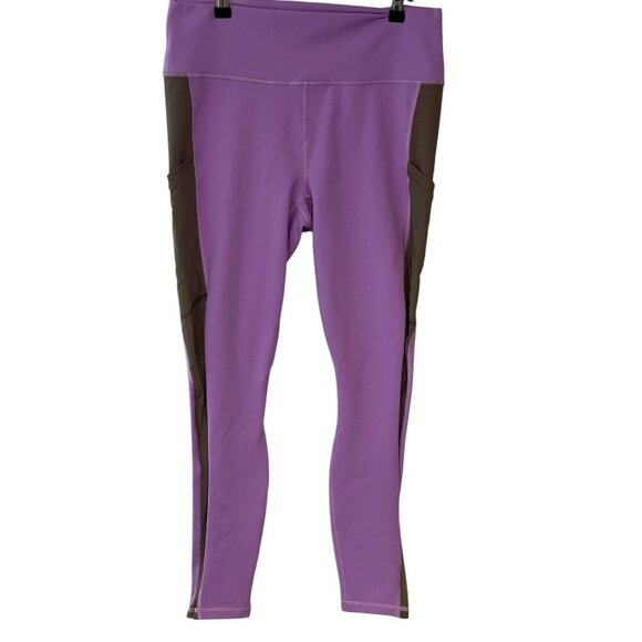 Fabletics On-The-Go PowerHold High-Waisted Pocket Leggings Ultraviolet Mesh XL - Picture 2 of 10